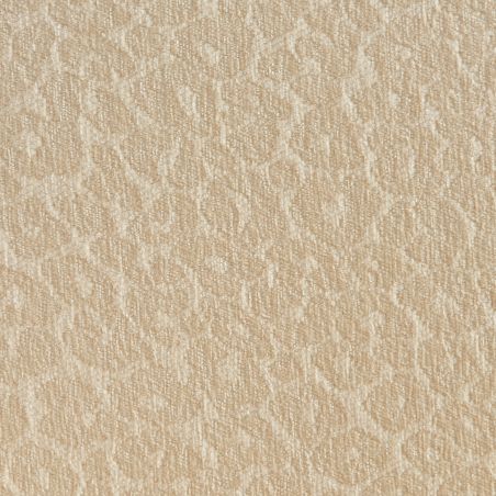 Lot de 2 chaises SERENA tissu jacquard léopard écru et pieds métal marron