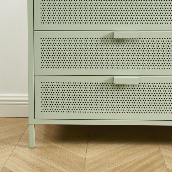 Commode PANTONE 4 tiroirs métal vert amande 80cm