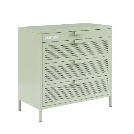 Commode PANTONE 4 tiroirs métal vert amande 80cm