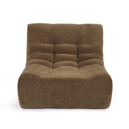 Ensemble banquette et chauffeuse JANIS modulable 3 places velours marron