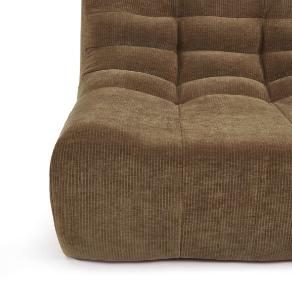 Ensemble banquette et chauffeuse JANIS modulable 3 places velours marron