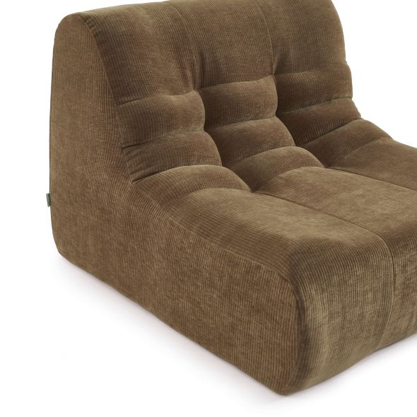 Ensemble banquette et chauffeuse JANIS modulable 3 places velours marron
