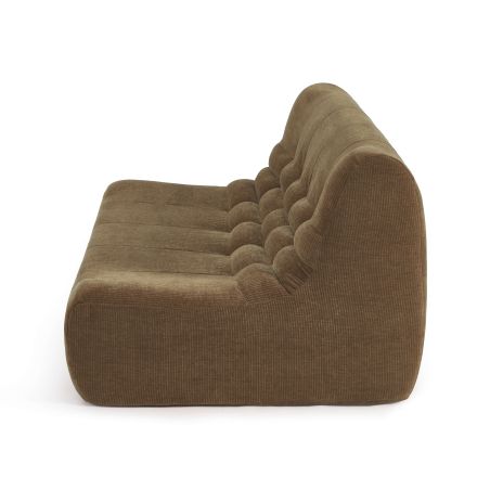 Ensemble banquette et chauffeuse JANIS modulable 3 places velours marron