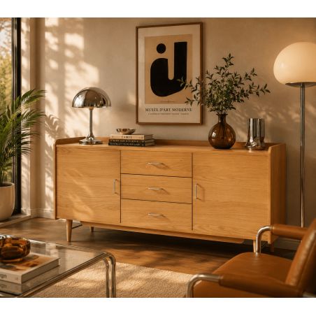 Buffet TWIGGY placage chêne 180cm