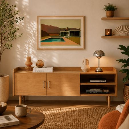Meuble TV TWIGGY placage chêne 57cm