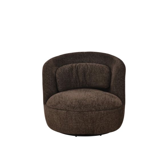 Lot de 2 fauteuils pivotants ANDER tissu marron