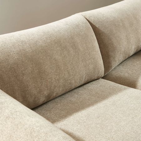 Canapé KURLY 3 places tissu chenille tramé beige