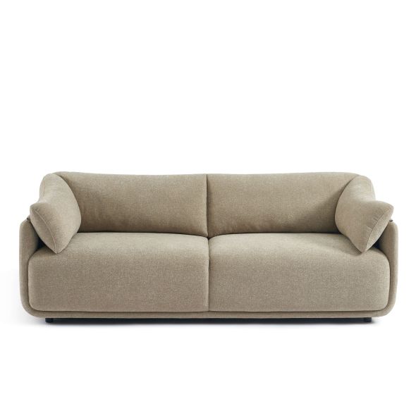 Canapé KURLY 3 places tissu chenille tramé beige