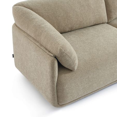 Canapé KURLY 3 places tissu chenille tramé beige