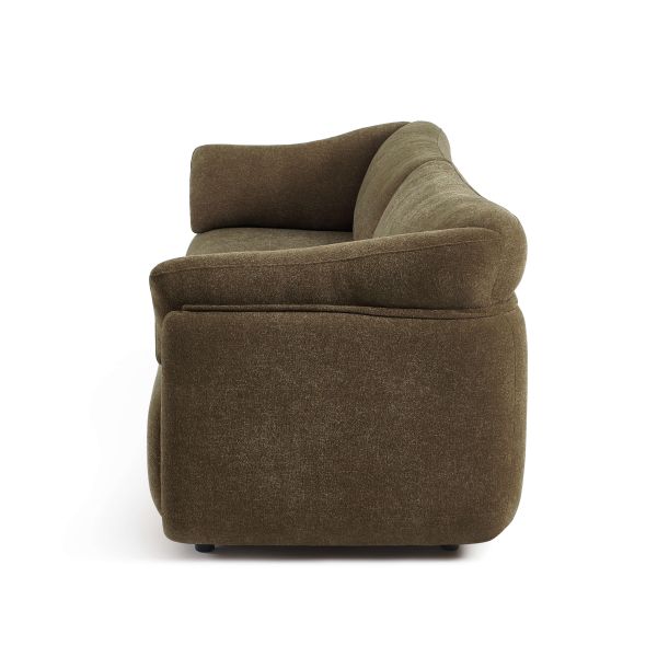 Canapé KURLY 3 places tissu chenille tramé taupe