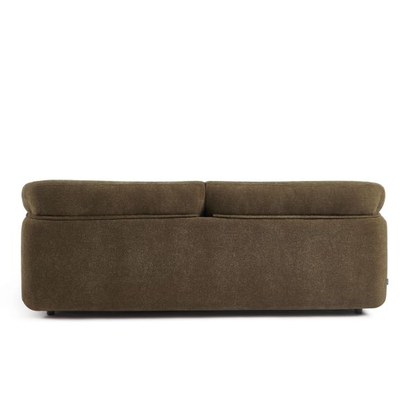 Canapé KURLY 3 places tissu chenille tramé taupe