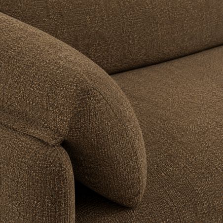 Canapé KURLY 3 places tissu chenille tramé taupe