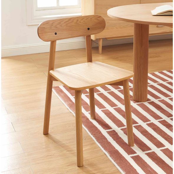 Lot de 4 chaises CELESTE chêne massif et pieds en placage chêne
