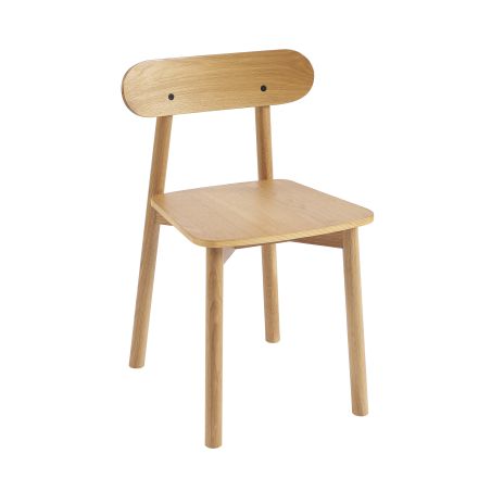 Lot de 4 chaises CELESTE chêne massif et pieds en placage chêne