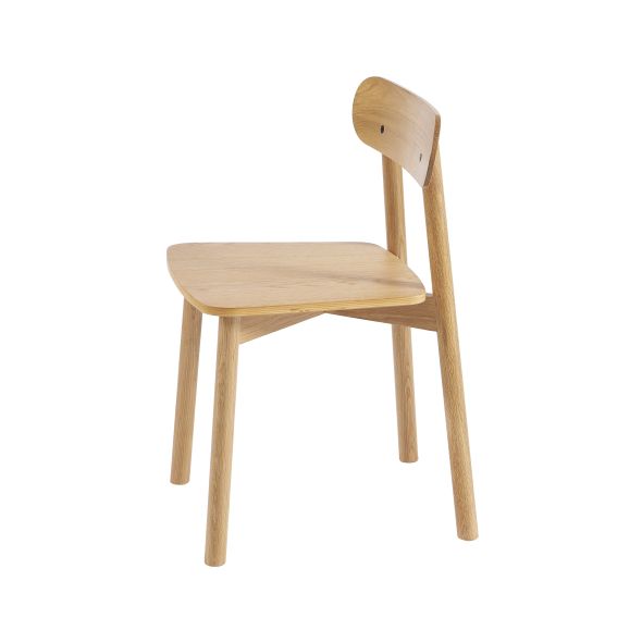 Lot de 6 chaises CELESTE chêne massif et pieds en placage chêne