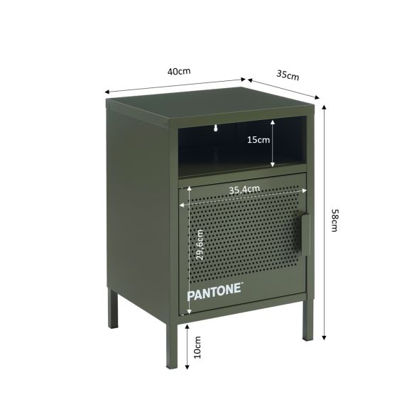 Table de chevet PANTONE métal vert olive