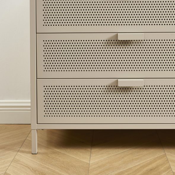 Commode PANTONE 4 tiroirs métal taupe 80cm