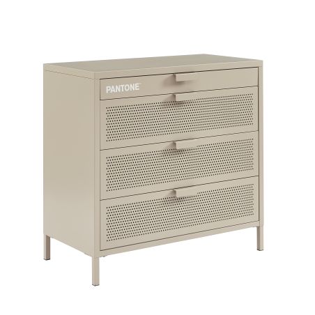 Commode PANTONE 4 tiroirs métal taupe 80cm