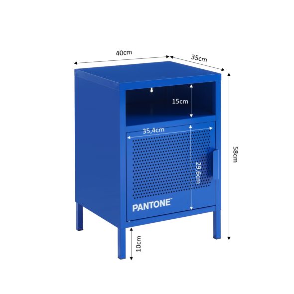 Table de chevet PANTONE métal bleu électrique