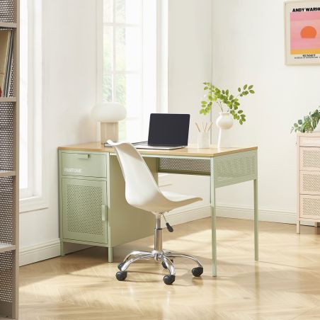 Bureau PANTONE métal vert amande 120cm