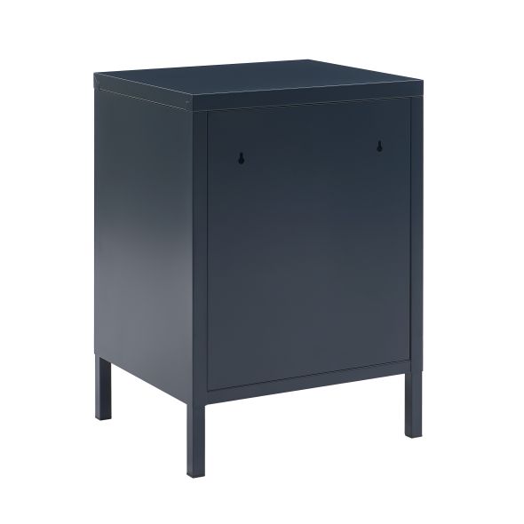 Table de chevet PANTONE métal bleu nuit double tiroirs 40cm