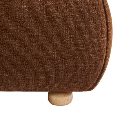 Lit coffre JELLY 140x190 tissu bouclette marron sommier inclus