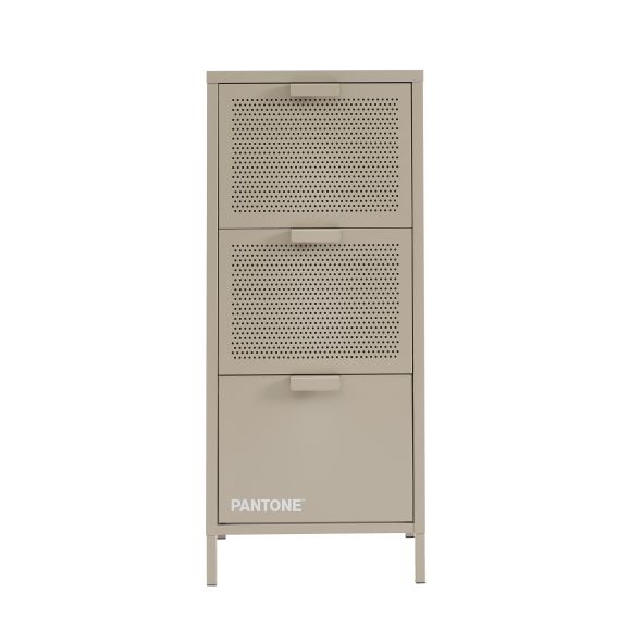 Caisson de bureau PANTONE métal taupe 3 tiroirs h105cm