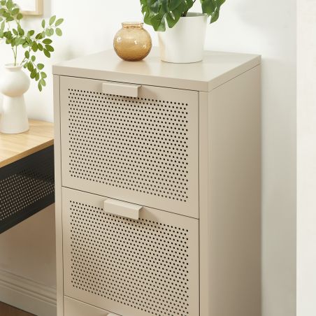 Caisson de bureau PANTONE métal taupe 3 tiroirs h105cm