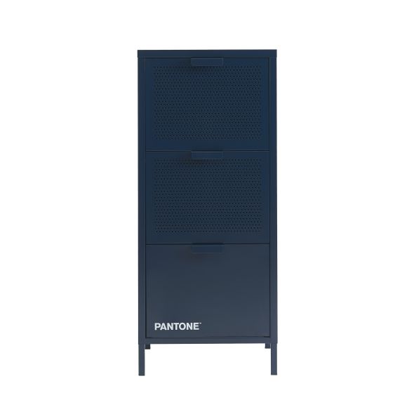 Caisson de bureau PANTONE métal bleu nuit 3 tiroirs h105cm