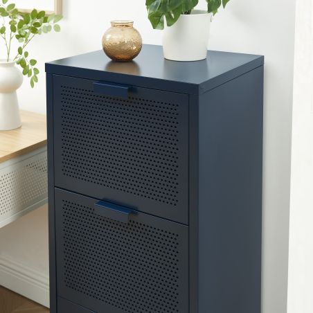 Caisson de bureau PANTONE métal bleu nuit 3 tiroirs h105cm