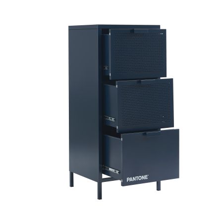 Caisson de bureau PANTONE métal bleu nuit 3 tiroirs h105cm