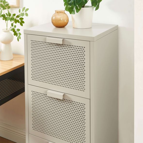 Caisson de bureau PANTONE métal beige sable 3 tiroirs h105cm