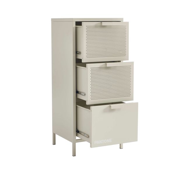 Caisson de bureau PANTONE métal beige sable 3 tiroirs h105cm