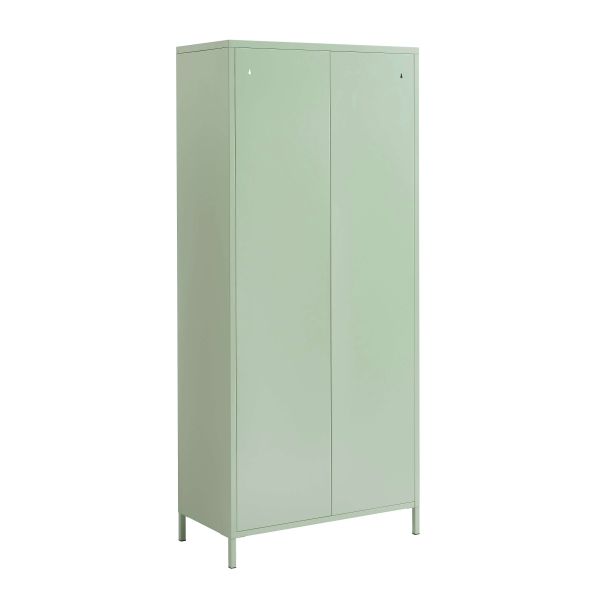 Vaisselier PANTONE en verre cannelé et métal vert amande h180cm