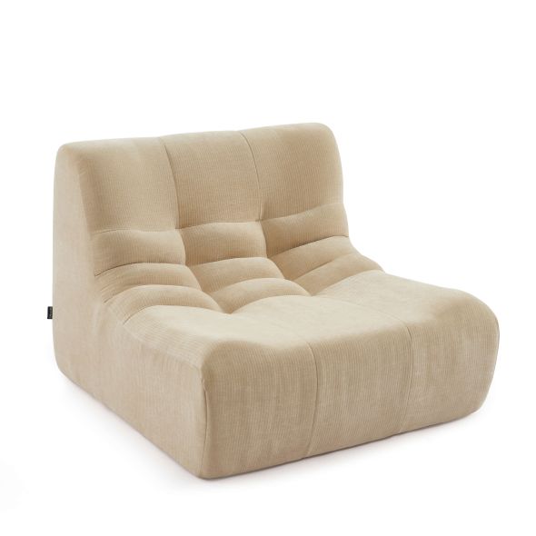 Canapé modulable JANIS 5 places velours beige