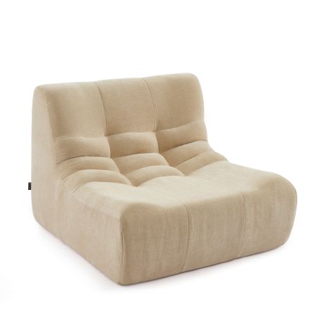 Canapé modulable JANIS 5 places velours beige