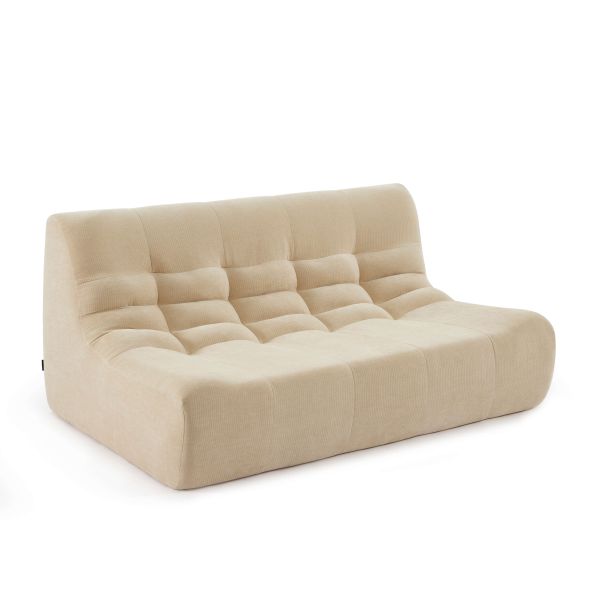 Canapé modulable JANIS 5 places velours beige