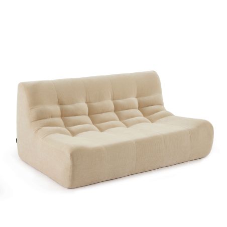 Canapé modulable JANIS 5 places velours beige