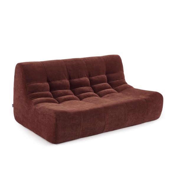 Canapé modulable JANIS 5 places velours bordeaux