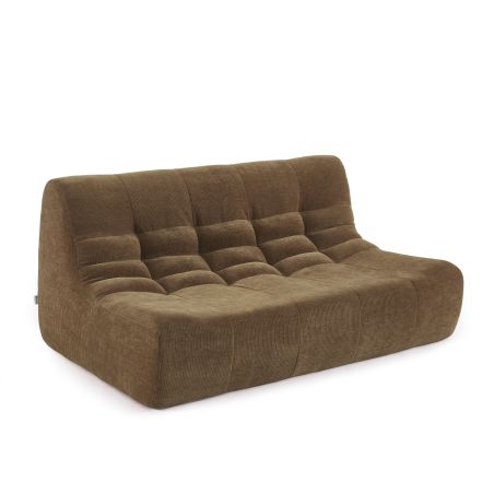 Canapé modulable JANIS 5 places velours marron