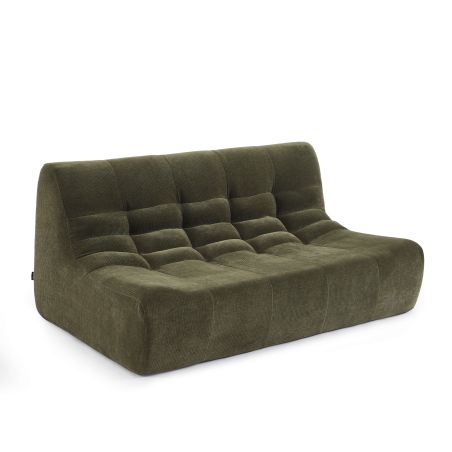 Canapé modulable JANIS 5 places velours vert