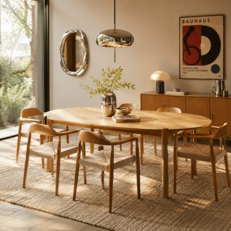 Lot de 6 chaises MARTIE chêne massif et corde