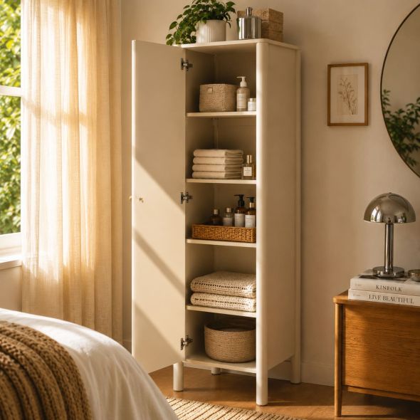 Armoire CLEO laqué beige 1 porte