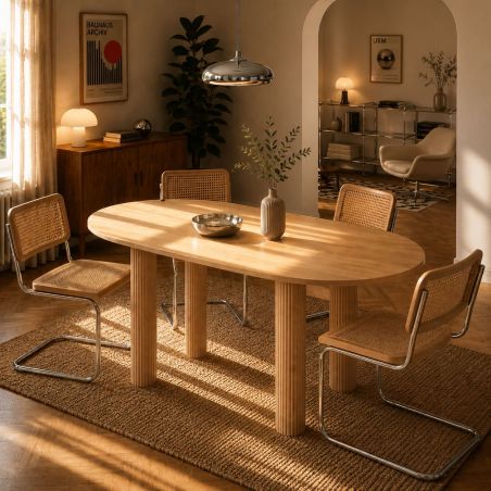 Table de séjour PENELOPE placage chêne 180cm