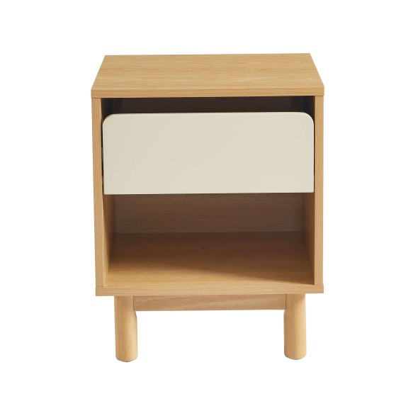 Table de chevet THALIA effet chene tiroir beige