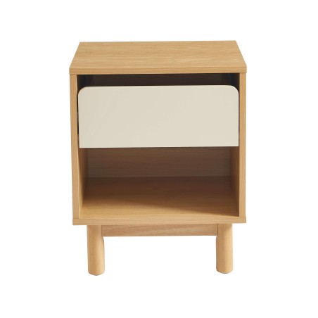 Table de chevet THALIA effet chene tiroir beige