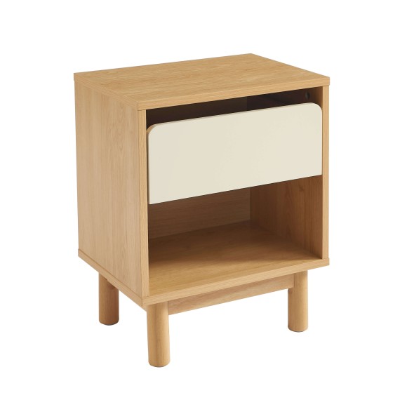 Table de chevet THALIA effet chene tiroir beige