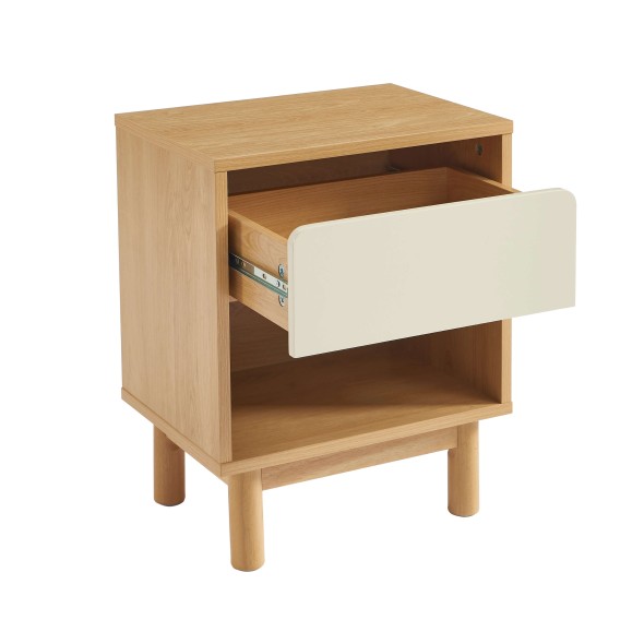 Table de chevet THALIA effet chene tiroir beige
