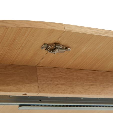 Table de séjour extensible MOON ronde placage chêne 120-200cm