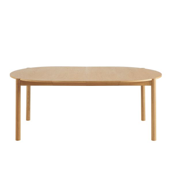 Table de séjour extensible MOON ronde placage chêne 120-200cm